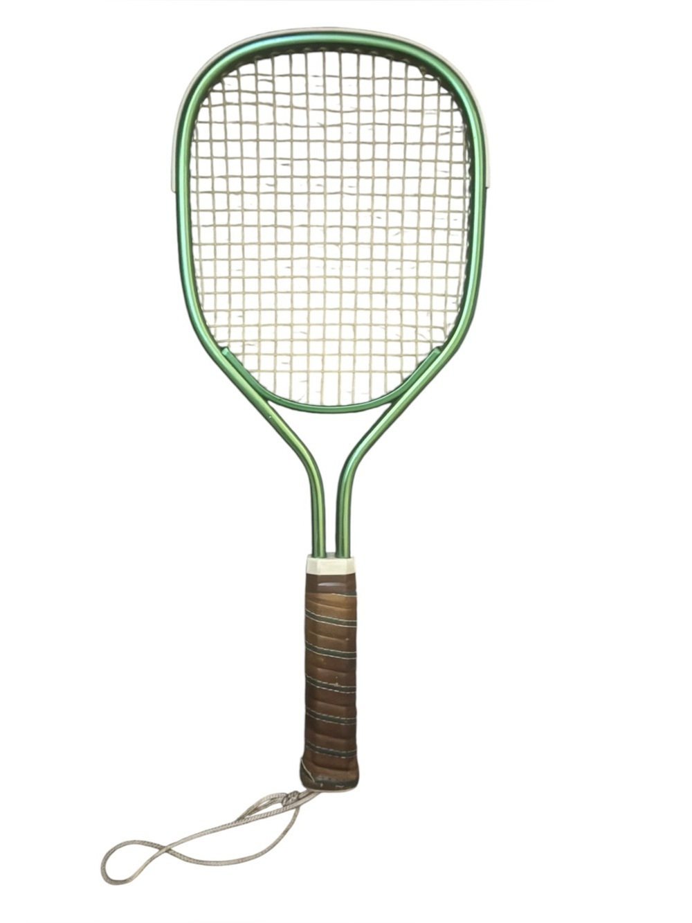 VTG LEACH TOP SEED RETRO RACQUETBALL RACQUET green brown grip wrist cord paddle